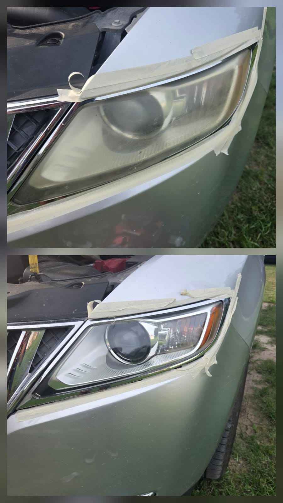Lincoln headlight, before and after, GG Detailing