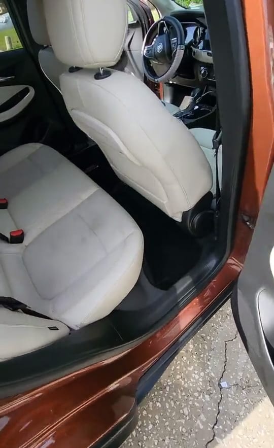 White leather seats after an interior detail, GG Detailing